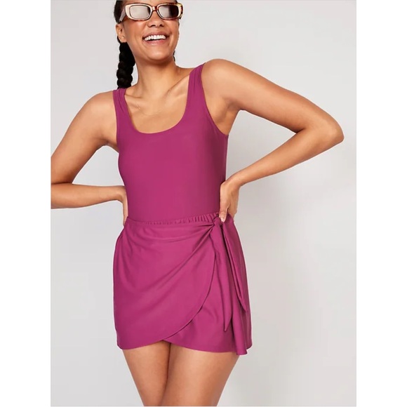 'NWT Old Navy Wrap-Front Swimsuit Dress - Picture 3 of 8